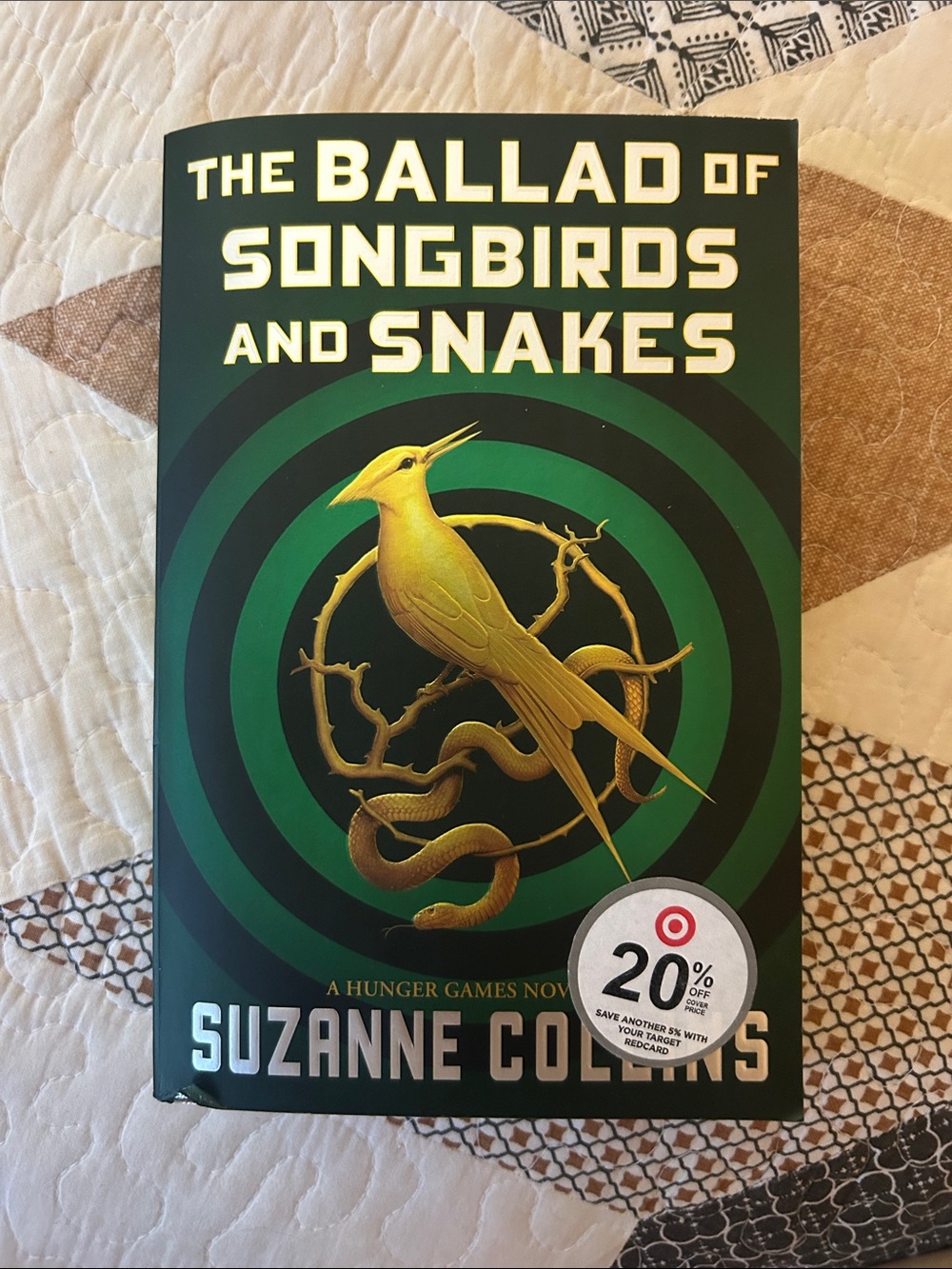 The Ballad of Songbirds and Snakes - Green/Gold Cover Paperback Hunger Games